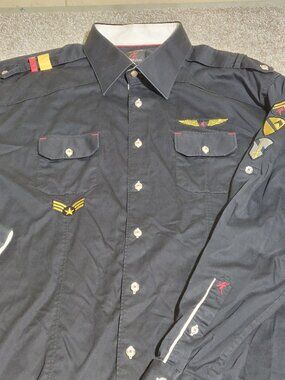 Absolute Rebellion slim fit Captain officer Military pilot style shirt Size 3XL